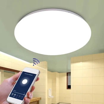 48W Inteligentní LED Stropní Svítidlo WiFi Dálkové Ovládání Hlasem Funkce Paměti pro Povrchovou Montáž Ložnice Domů Stmívání Stropní Světlo 85V-265V