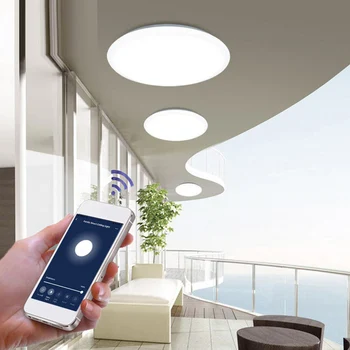 48W Inteligentní LED Stropní Svítidlo WiFi Dálkové Ovládání Hlasem Funkce Paměti pro Povrchovou Montáž Ložnice Domů Stmívání Stropní Světlo 85V-265V