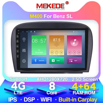 4G LTE android10.0 4G+64G Auto multimediální gps přehrávač pro Mercedes SL R230 SL350 SL500 SL55 SL600 SL65 Vestavěný carplay DSP IPS
