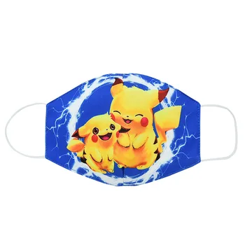 4KS Pokemon Ochranné Pikachu Maska Prachotěsný Prodyšné Opar-Odolné Masky dospělé Děti, Kreslený Vytištěno Maska Bavlna Dárky