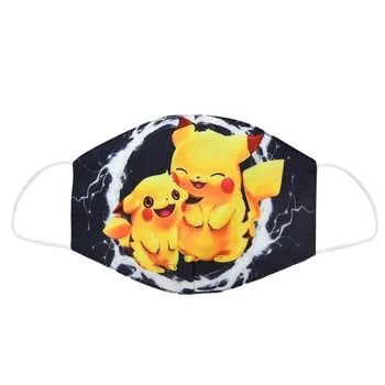 4KS Pokemon Ochranné Pikachu Maska Prachotěsný Prodyšné Opar-Odolné Masky dospělé Děti, Kreslený Vytištěno Maska Bavlna Dárky