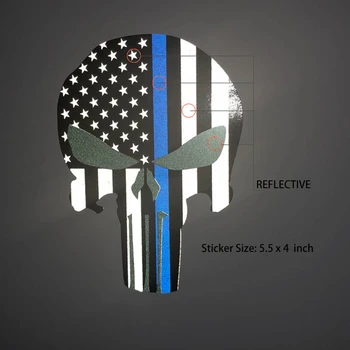 4ks/set spojené státy Americké Vlajky Modré Čáry Nálepka Punisher Lebky Bat Ježíš Kříž Reflexní Osobní Auto Samolepky a Obtisky