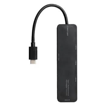 5 v 1 USB 3.1 Type-C ROZBOČOVAČ HDMI 60W Converter 4K Vysokou Rychlostí 5Gbps Nabíjecí Dock Adaptér pro Notebook, PC, Tablet, Telefon Dodává