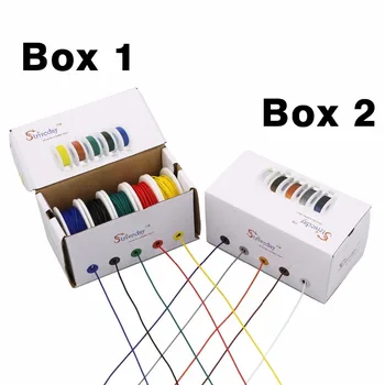 50 m / box 164 stop UL1007 28AWG 5 míchání barev box 1 / box 2 slaněný vodič kabelové pocínované měděné vodiče, UL certifikace