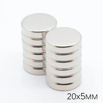 50ks 20mmx5mm N35 Super Silný Magnet Vzácných Zemin Disk Ndfeb Neo Permanet Neodym Magnety magnet silné magnetické 20x5 mm