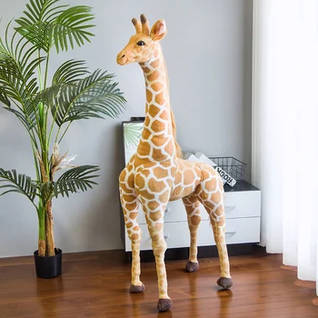 60-120CM Obří velikosti Simulace Žirafa Plyšové Hračky Roztomilé Plyšové Zvíře Měkké Reálném Životě Žirafa, Panenky Dárek pro Děti, Hračky
