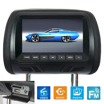 7 Palcový DC12V Auto LCD Digitální Displej HD Opěrky hlavy Monitor Rear Seat Entertainment s Dálkovým ovládáním Opěrky hlavy Monitor