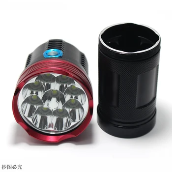 8000 lumenů, 10T6 LED flashlamp 10 x XML T6 LED Svítilna Pochodeň Lampa Světlo/4*18650 5000mAh baterie /nabíječka