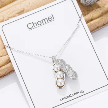 925 Sterling Silver arašídové náhrdelník pearl přívěsek, jednoduché, ženské, Pro Ženy Singapuru nika apartment Jemné šperky velkoobchod značky