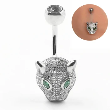 925 sterling silver pupíku módní leopardí styl CZ piercing pupku tělo šperky