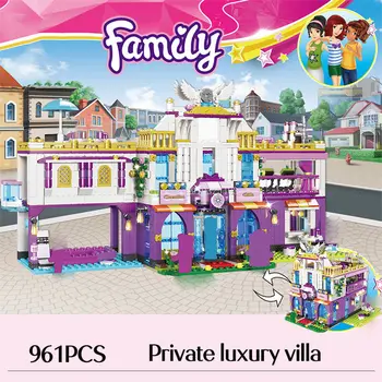 961PCS Soukromé Luxusní Vila Stavební Bloky Hračky, Kompatibilní s 5588 Přátelé Princezna Dům Hrad Cihly Hračky pro Děti Dárky
