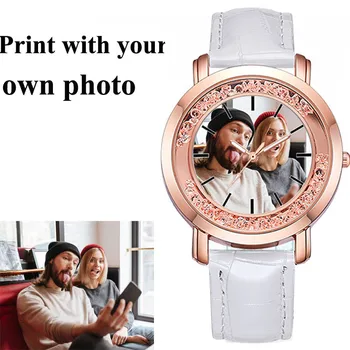 A3320w personalizované hodinky Dámské náramkové hodinky dát svou vlastní fotografii Luxusní hodinky s Drahokamu fake diamend lady dárek k narozeninám