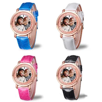 A3320w personalizované hodinky Dámské náramkové hodinky dát svou vlastní fotografii Luxusní hodinky s Drahokamu fake diamend lady dárek k narozeninám