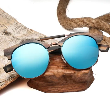 Acetát Dřeva Klasické Polarizované sluneční Brýle Muži Ženy UV400 Sluneční Brýle Muž Žena Vintage brýle