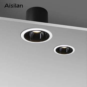 Aisilan Kulaté Černé Zapuštěné LED Nordic Downlight Úhel Vestavěný LED lampa Bodové světlo AC90-260V 7W pro Osvětlení Vnitřních