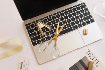 Akrylové Zlaté Nůžky a Zlaté sešívačka kancelářské doplňky, kancelářské potřeby
