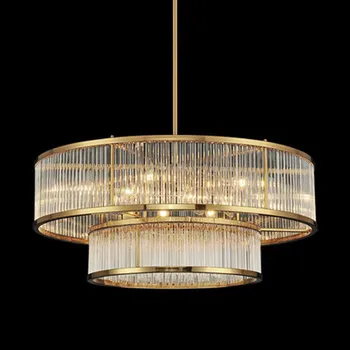 Americká Luxusní Zlaté Retro E14 lChandelier RH Loft LED Přívěsek Lustr Lustre Lustr, Osvětlení, Drop Světlo Pro Obývací Pokoj