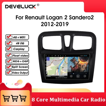 Android 10 Auto Rádio Multimediální Přehrávač Pro Renault Logan 2 Sandero2 2012-2019 IPS Navigace GPS, 4G Síť+WIFI RDS Rozdělené Obrazovce