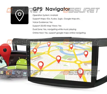 Android Auto Rádio GPS Přehrávač pro Honda CRV 2012 -Stereo Multimediální DVR Navigační Multimediální 10.1 Palcový Dotykový Displej, WiFi