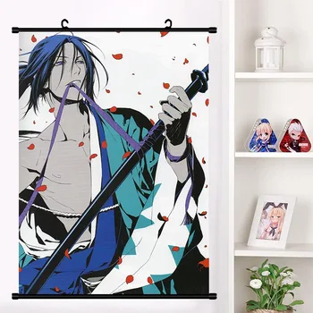 Anime Hakuouki Shinsengumi Kitan Hijikata Toshizo Wall Scroll Nástěnná malba Zdi Visí Plakát Home Decor Kolekce Art malování Dárky