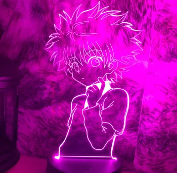 Anime, Noc, Světlo Akryl 3d Noční Lampa Stolní Lampa Killua Obrázek Hunter X Hunter pro Ložnice Dekor Noční Světla Dárek pro Děti