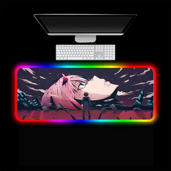 Anime Zlato V Franxx Podložka pod Myš, Počítačové Klávesnice Pad RGB LED Zářící Hráč Svítící Podložka pod myš XXL USB PC Herní Stůl