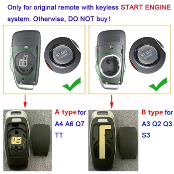 Auta Upravená Dálkové Klíč Shell pro Audi A3 Q2 Q3 Q5 Q7 S3 R3 RS A4 A5 A6 A7 A8 TT RS3 RS5 Bezklíčové Smart Klíč Případě Vzdálené Klíče Kryt