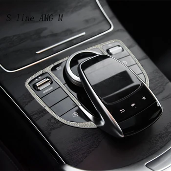 Auto Styling Pro Mercedes Benz C Class W205 GLC X253 diamond Středové Konzole Multimediální Myš přepnout Tlačítko Interiéru Kryt Samolepka