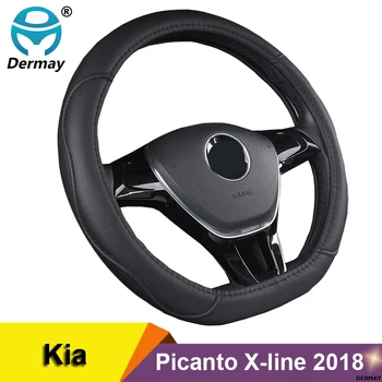 Auto Volant Kryt D Tvar PU Kůže pro Kia Picanto X-line 2018 2019 2020 Ráno Cop na Volantu Car Styling