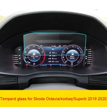 Auto screen protector tvrzené sklo pro Škoda Octavia/kodiaq/Superb Panelu LCD přístrojový panel obrazovky 2019 2020