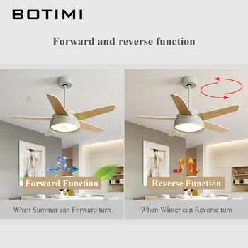 BOTIMI Nordic 220V Stropní Ventilátor Pro Obývací Pokoj se 42palcovou Ventilador de techo Stropní ventilátory se Světlem Vzdálené Funkce Chlazení Lampy
