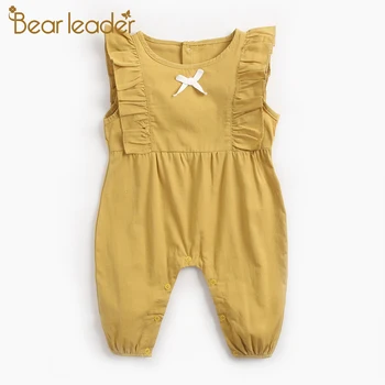 Bear Leader Dívky Dětské Oblečení Nové Letní Batole Bez Rukávů Rompers Dítě Volánky Oblečení Novorozence Chlapci Motýlka Sladké Oblečení