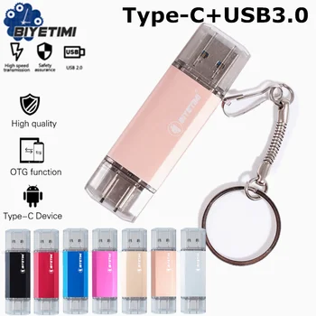 Biyetimi OTG USB Flash Disk Typ C Pen Drive 128GB 256GB 64 GB 32 GB 16 GB USB 3.0 flash disk pro Type-C Zařízení