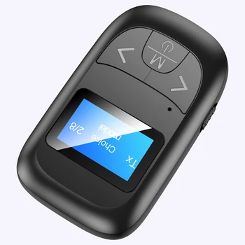 Bluetooth 5.0 Audio Adaptér 2 V 1 Bezdrátové Přijímače a Vysílače LCD Displej Stereofonní Hudební Dongle Podpora 3,5 mm Aux Handsffree