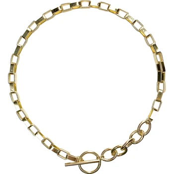 Box Řetězce Přepnout Sponu Zlaté Náhrdelníky Smíšené Propojený Kruh Náhrdelníky pro Ženy Minimalistický Náhrdelník Collier Femme Sexy Šperky Dárek