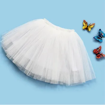 Bílé New Baby Dívky Tutu Sukně Baletka Pettiskirt Nadýchané Děti Baletní Sukně Pro Taneční Párty Princezna Dívka Tyl Oblečení
