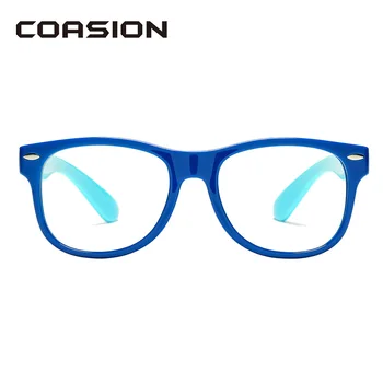 COASION Modré Světlo Blokování Brýle Děti Náměstí Brýle Rám Flexibilní Počítačové Brýle pro Chlapce, Dívky ve Věku 5-12 CA1605