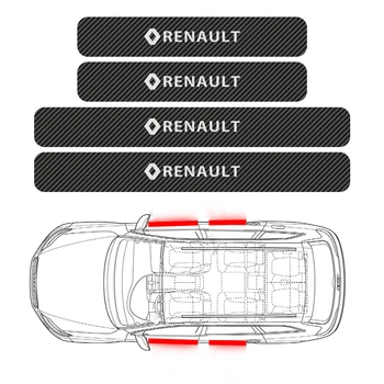 Car Styling Auto Práh Uhlíkových Vláken Ochranu Vodotěsné Obtisk Pro Renault Duster Megane Scenic, Logan Laguna, Espace, Kadjar