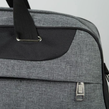 Cestovní taška zip prostoru, vnější kapsa, dlouhý popruh, zavazadla držitele, šedá