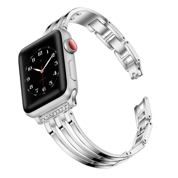 Correa pro apple hodinky kapely 44mm 40mm Série 4 5 popruh bling watchband pro iwatch kapela 3 42mm 38mm zápěstí Ženy Diamond Náramek