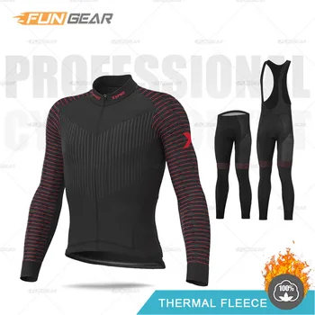 Cyklistické Oblečení 2020 Pro Tým Zimní Tepelné Jersey Set MTB Muži Dlouhý Rukáv Závodní Jednotné Silniční Kolo Venkovní Jízda Sako Oblek