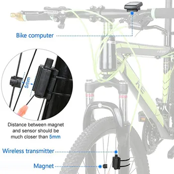 Cyklistické Počítače Vodotěsné Bezdrátové LCD Ujeté vzdálenosti Kole, Rychloměr, Bike Příslušenství LED Podsvícení Díly na Kole Velocimetro