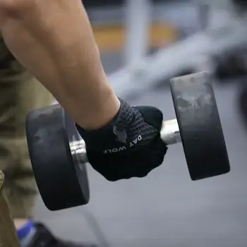 DEN VLKA Fitness rukavice, Pravá Kůže Palm Ochranu A Silnou Přilnavost, Prodyšnost A Komfort pro Trénink na kole weightlift