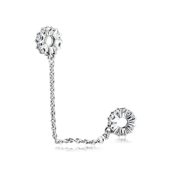 DIY Hodí pro Pandora Kouzlo Náramky Jasné Jiskru Bezpečnostního Řetězce Korálky 925 Sterling-Stříbra-Šperky Doprava Zdarma