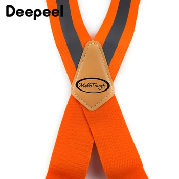 Deepeel 1ks 5*110cm Pánské Pracovní Oděvy Šle, Elastický Široký Nastavitelný Typ X Popruh Fluorescenční Oranžové Nástroj Stripe SlingSP077
