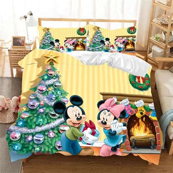Disney Vánoční Sada Povlečení Mickey Minnie Peřinu set dětská Postel Set Queen King Size Dárek noční Můra Před Vánocemi