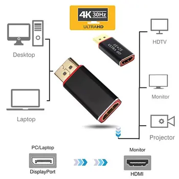 Display Port Adaptér na Standardní DP Samec na Samice Převodník Konektor Kabel Podporuje 4K*2K pro Imac, Macbook pro, Černá