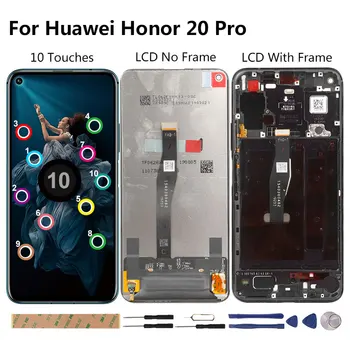 Displej Pro Huawei Honor 20 Pro LCD Displej 10 Dotkne Obrazovky Nový Digitizér Náhradní LCD Na Počest 20 Pro YAL-AL10 L41 Displej