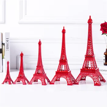 Dort Topper Eiffelova Věž Dekor Pěti Velikostech, Čistá Červená Barva Věž, Neželezné, Domácí Dekorace Zlepšení Dárek
