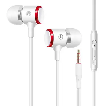 Drátová Sluchátka 3,5 mm In-ear Sluchátka Kovový hi-fi Stereo Headset Sportovní Sluchátka S Mic pro Xiaomi, Samsung, Huawei iphone 12